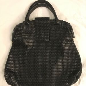 Desmo Black Woven Leather Handbag Neiman Marcus